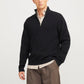 JACK JONES M SWEATERS Black Beauty / S Milano Half Zip