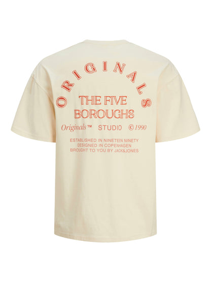 JACK JONES M TOPS Buttercream / S Brooklyn Back Tee