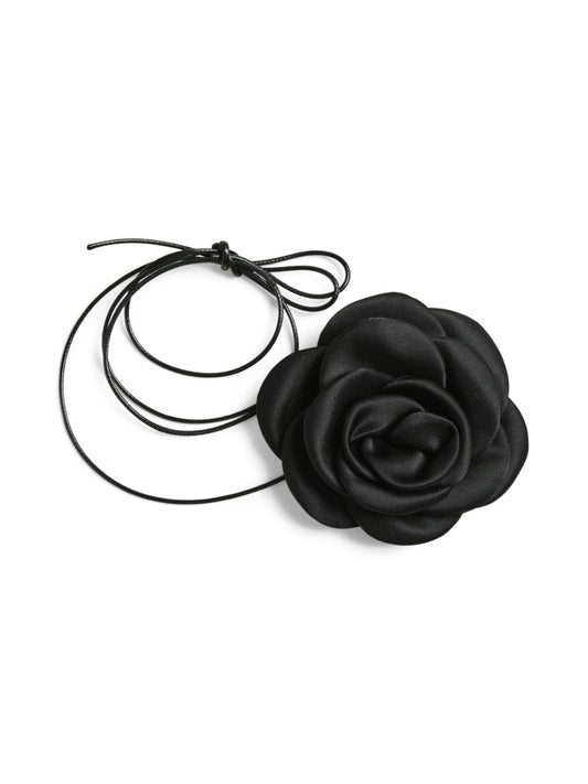 JEM ACCESSORIES Black Posa Rose Choker