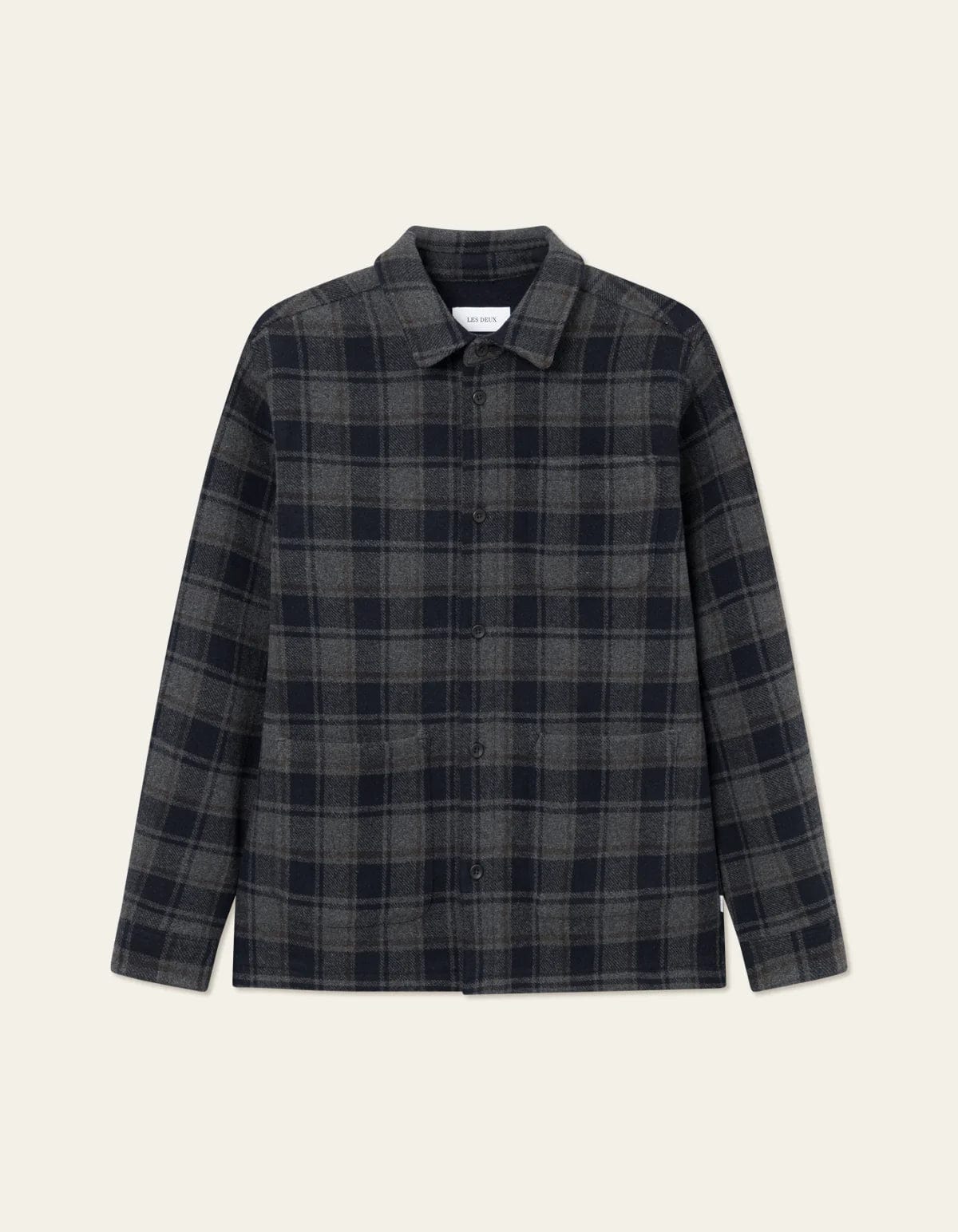 LES DEUX M TOPS Jason Check Wool Overshirt 2.0