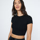 TOPS - LOVEFINN - Crop Rib Shortsleeve Tee - PLENTY