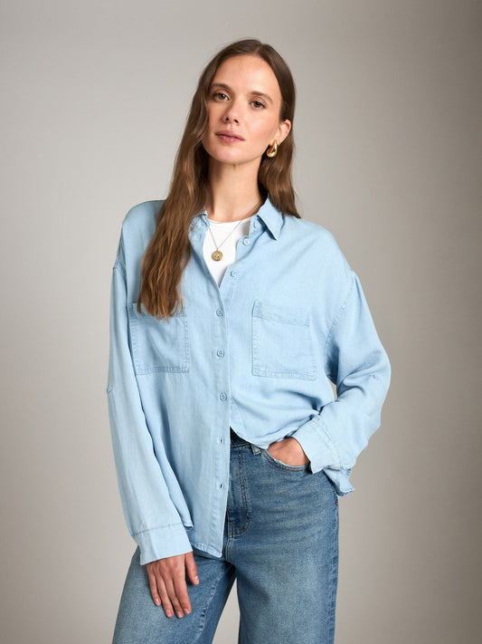 TOPS - LOVEFINN - Tencel Button Up Shirt - PLENTY