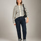 LOVEFINN sweater Stripe Cardi With Collar