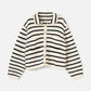 LOVEFINN sweater Stripe Cardi With Collar