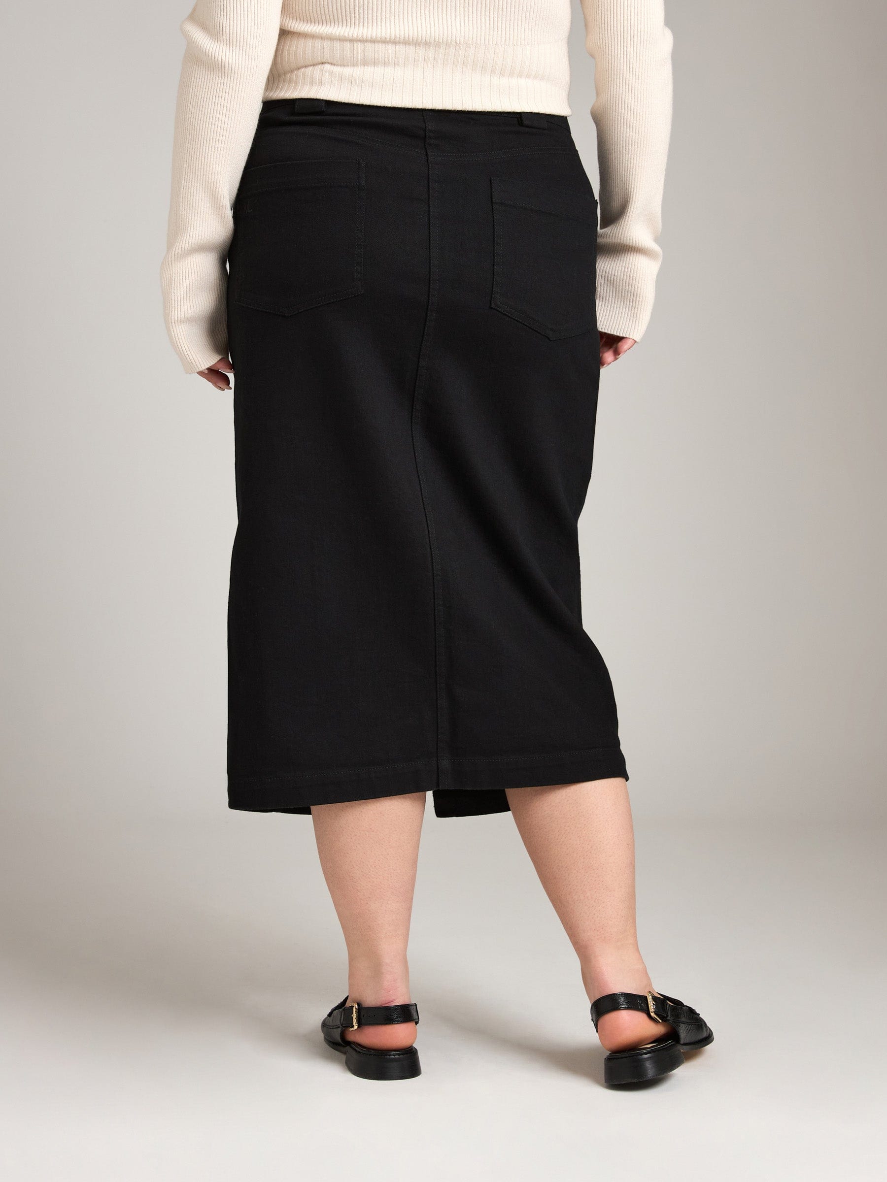 Bottoms - M&L THE LABEL - Cotton Twill Ira Pencil Midi Skirt - PLENTY