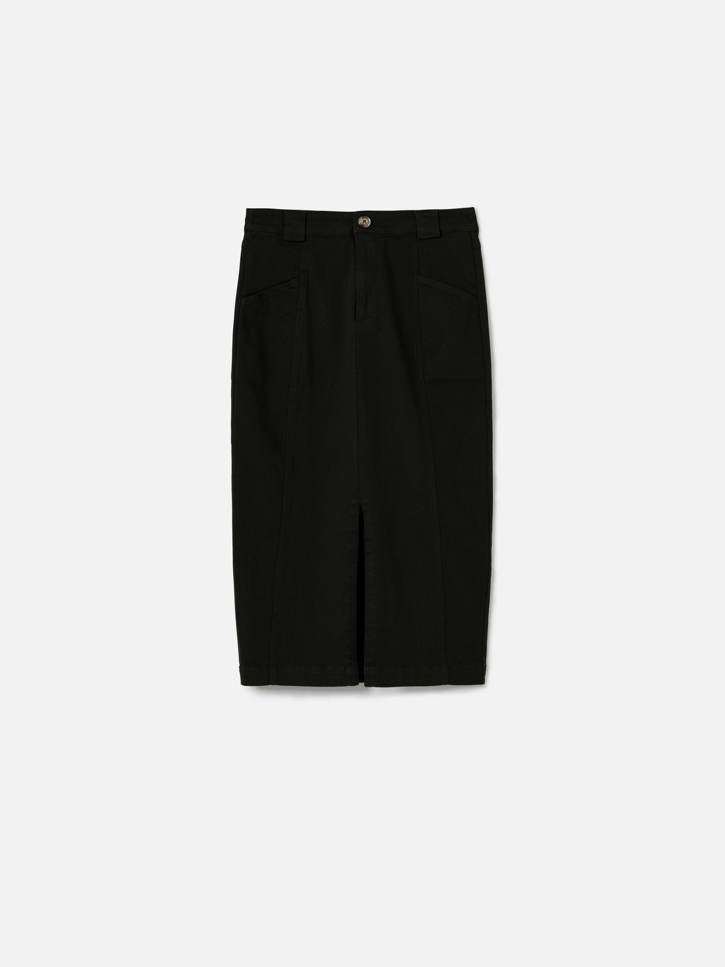 Bottoms - M&L THE LABEL - Cotton Twill Ira Pencil Midi Skirt - PLENTY