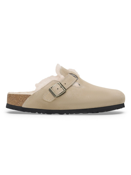 BIRKENSTOCK SHOES Boston Shearling - Taupe Suede