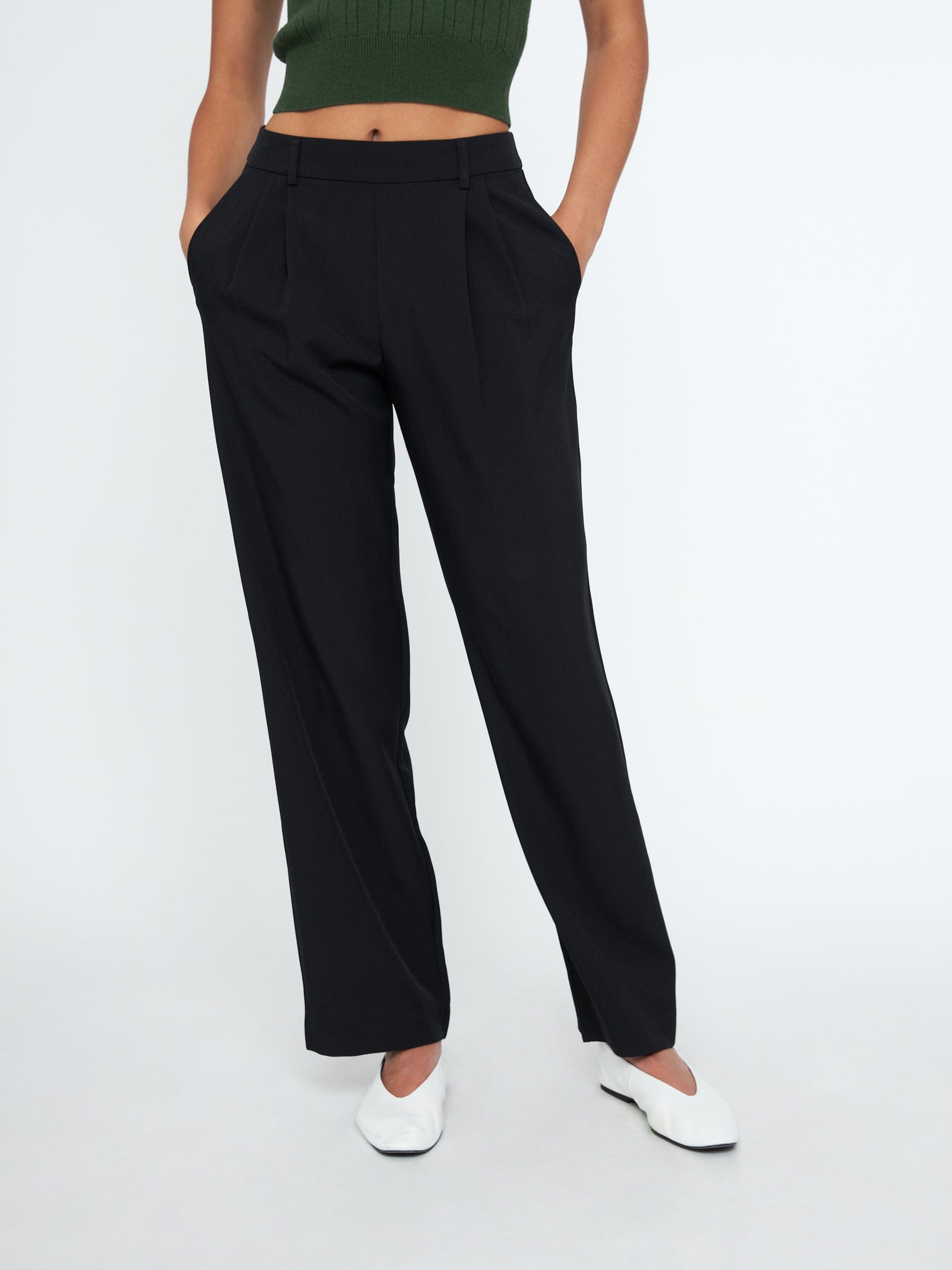 Bottoms - Monk & Lou - Jin Midrise Pleated Trouser - PLENTY