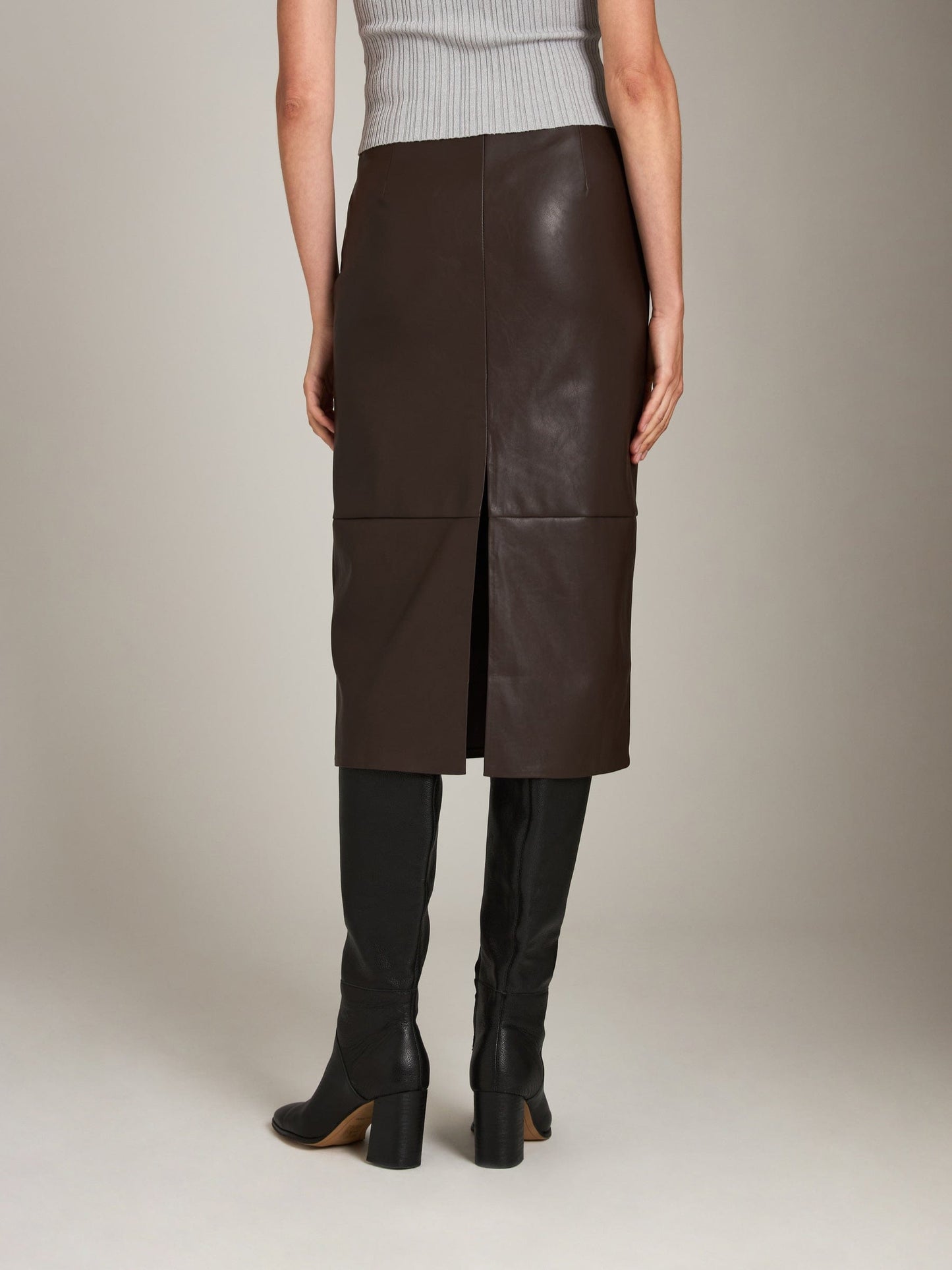 Monk & Lou bottoms Butter Pleather Sadie Seamed Pencil Skirt