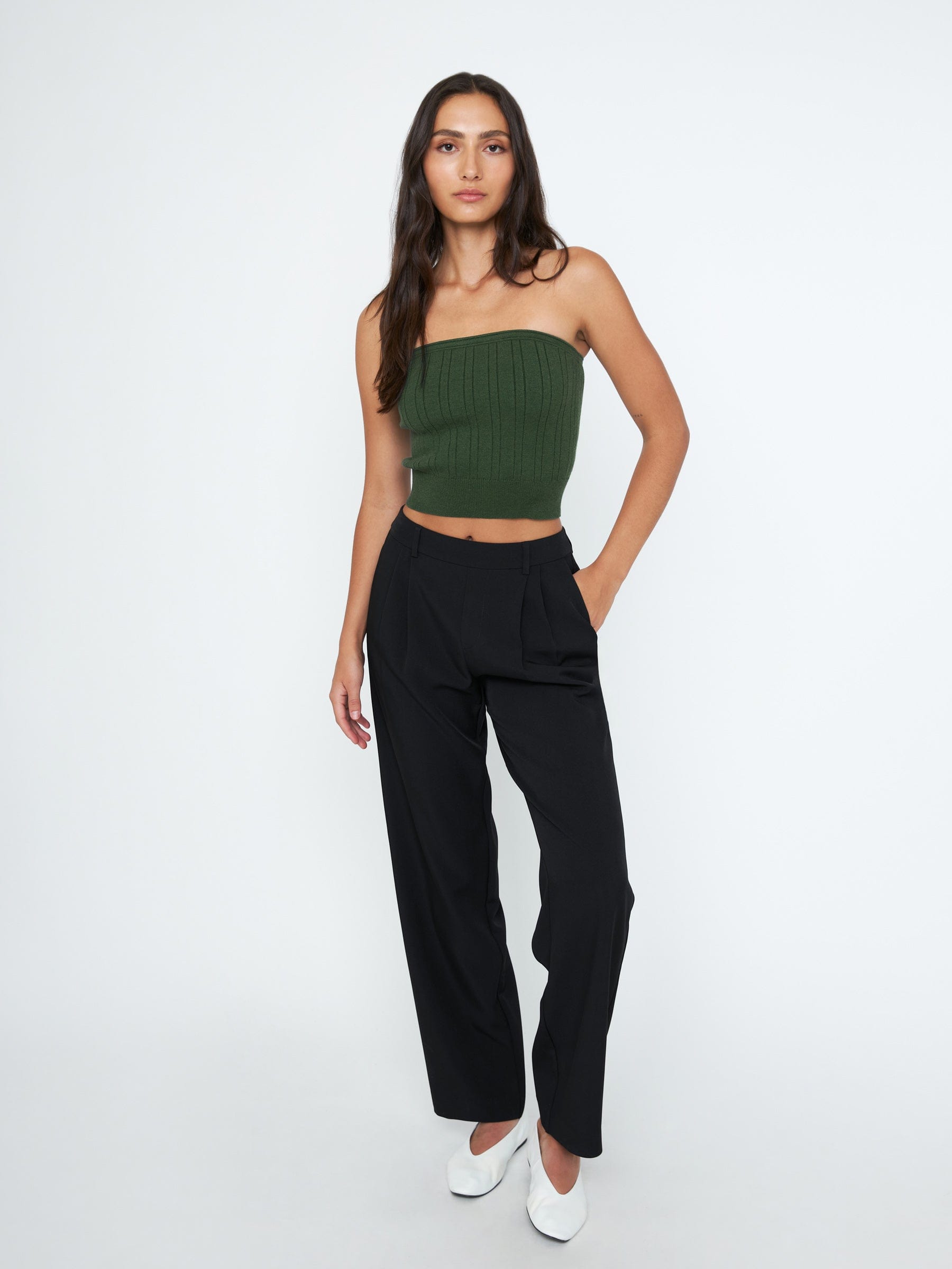 Bottoms - Monk & Lou - Jin Midrise Pleated Trouser - PLENTY