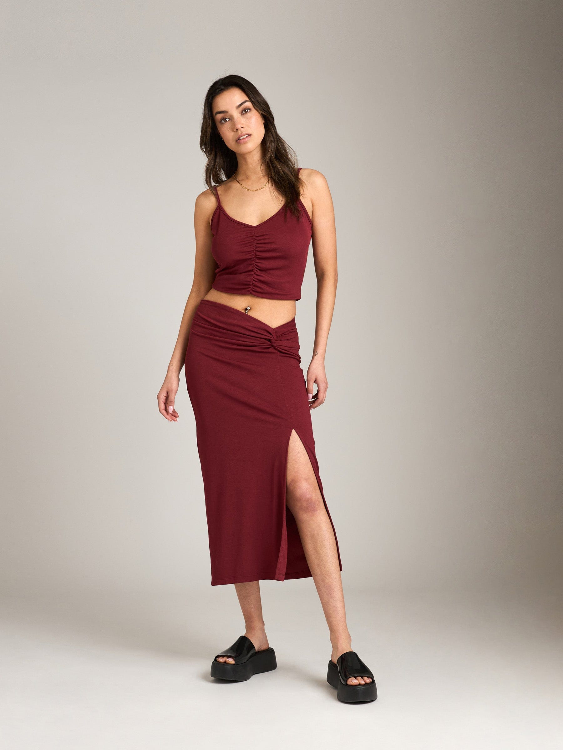 Bottoms - Monk & Lou - Luella Ruched Skirt - PLENTY