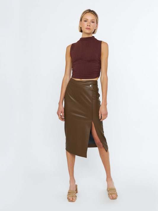 Monk & Lou bottoms Mocha / 0 Seluna Wrap Midi Skirt