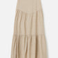 MONK & LOU BOTTOMS Safari Sand / 2XS Luca Tiered Maxi Skirt