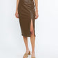 Monk & Lou bottoms Mocha / 00 Seluna Wrap Midi Skirt