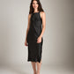 Monk & Lou DRESSES Black / 2XS Satin Aneesha High Neck Bias Dress