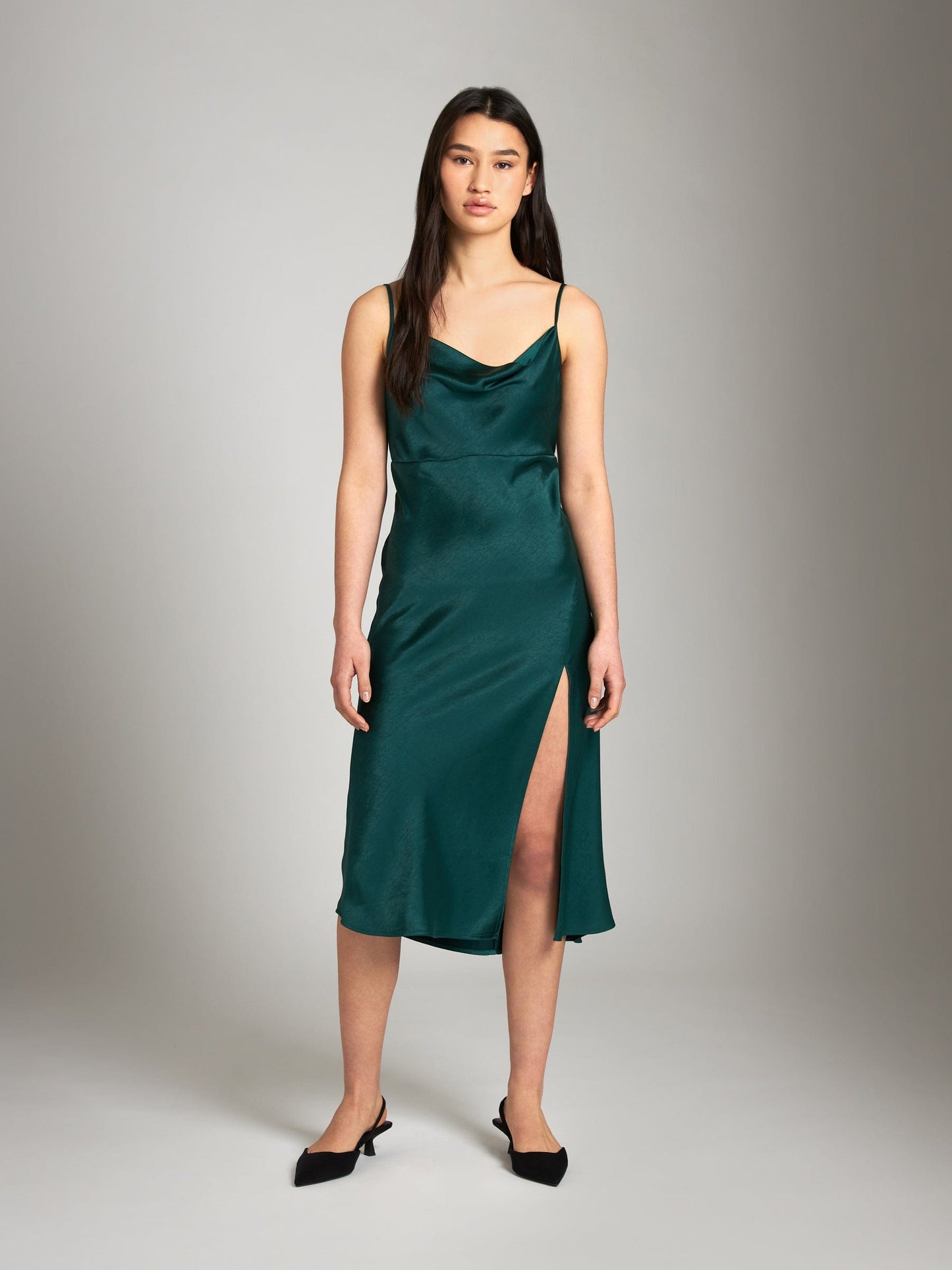 Monk & Lou Dresses Satin Tazia Cowl Dress