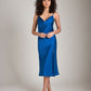 Monk & Lou Dresses Something Blue / 2XS Satin Tazia Cowl Dress