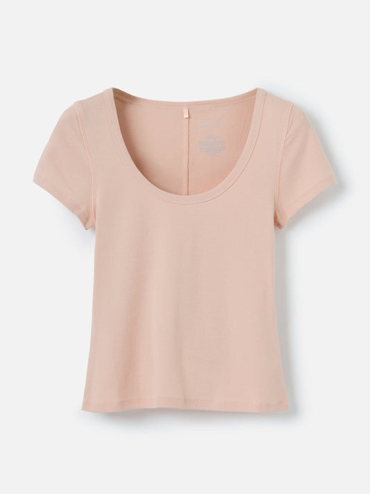 MONK & LOU SHORT SLEEVE SHIRTS Ballet Pink / 2XS Starla Scoop Neck Tee