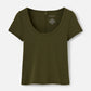 MONK & LOU SHORT SLEEVE SHIRTS Mocha Olive / 2XS Starla Scoop Neck Tee