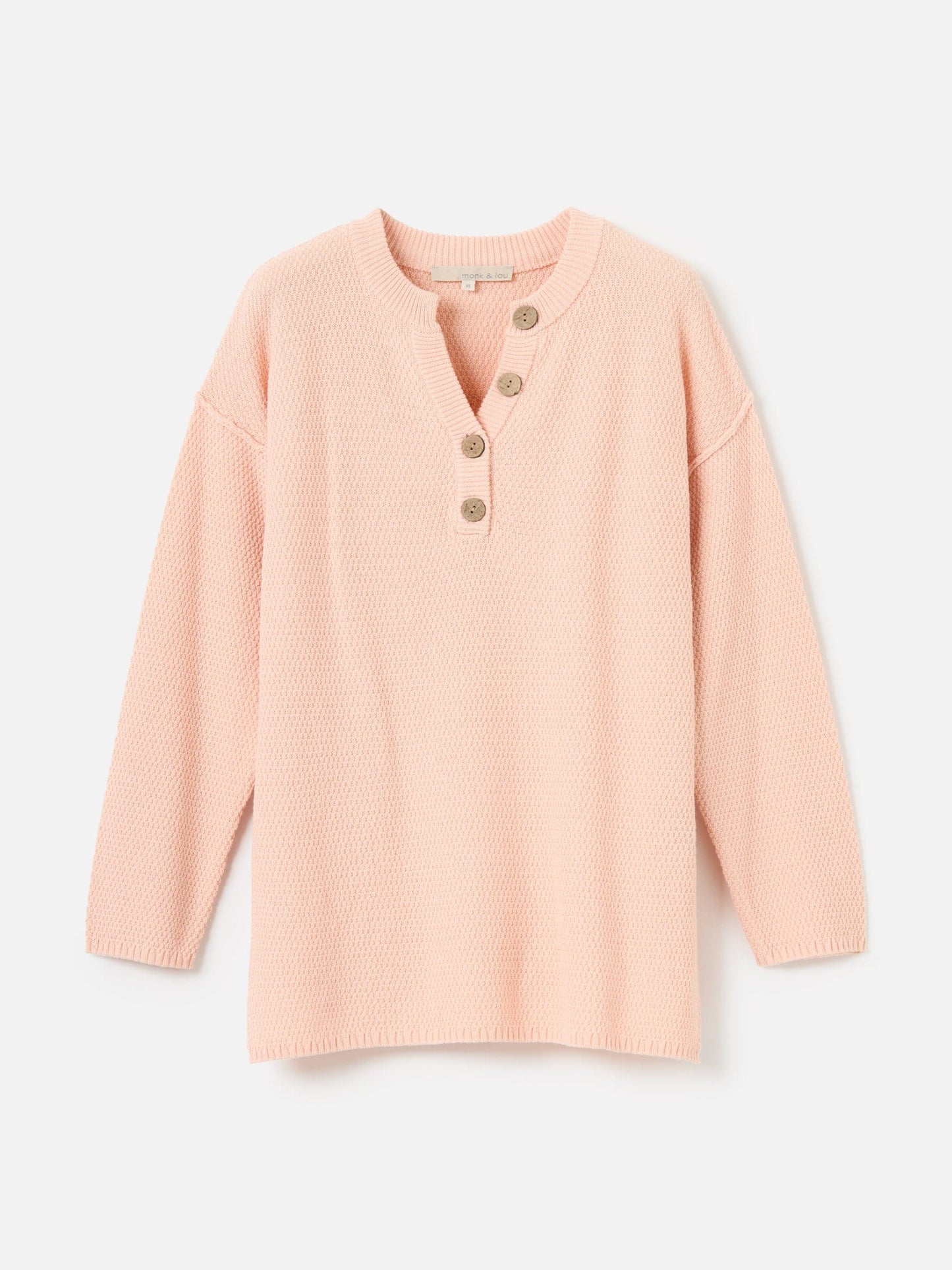 MONK & LOU TOPS Barely Pink / 2XS Joti Relaxed Henley