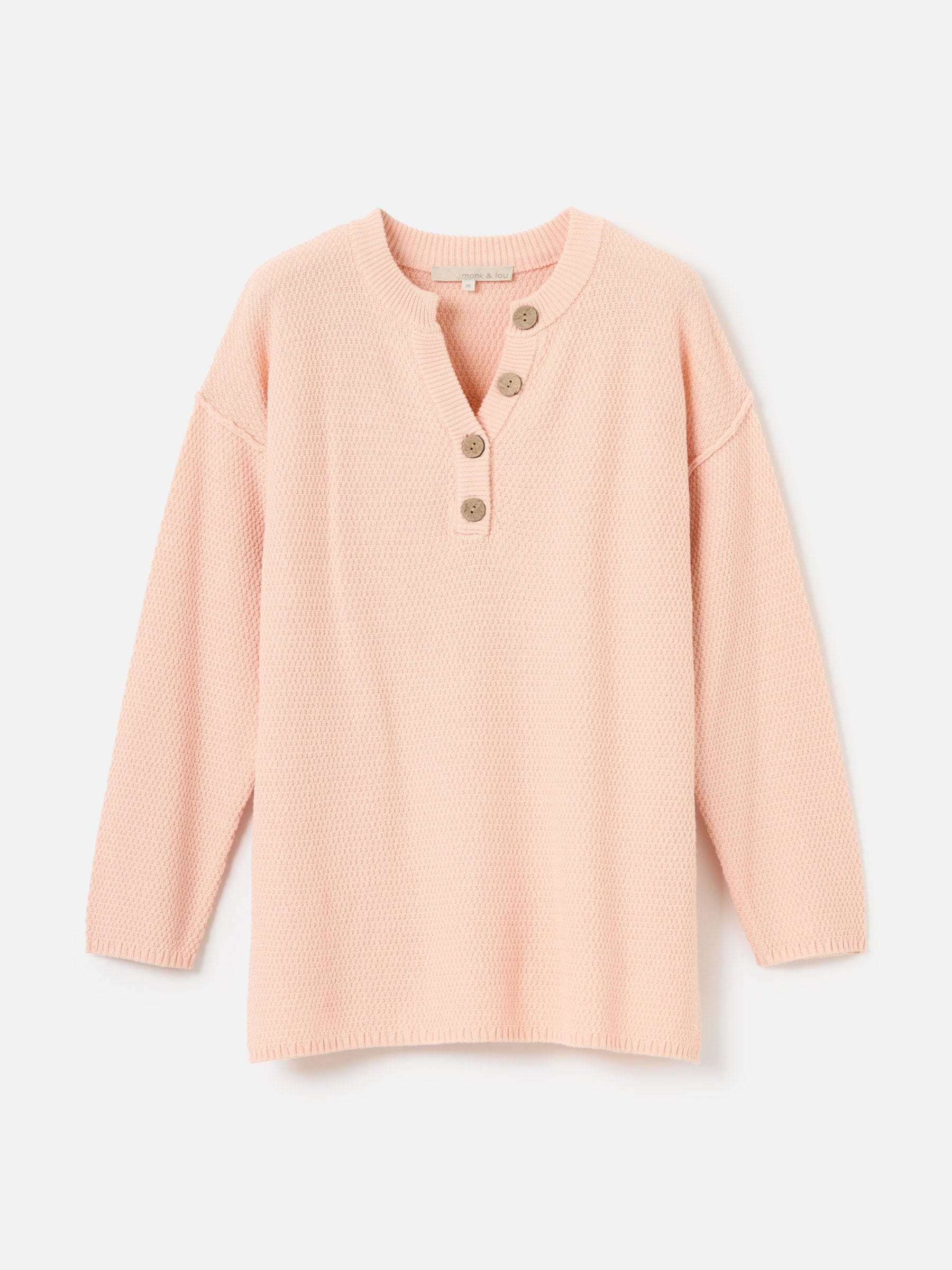 MONK & LOU TOPS Barely Pink / 2XS Joti Relaxed Henley