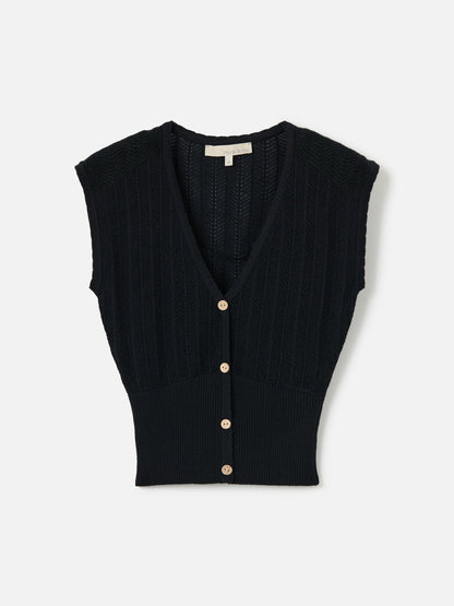 Monk & Lou Sweater Black / XS Herringstitch Saturnia Vest