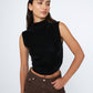 Monk & Lou TOPS Black / XXS Velvet Joyce Mockneck Shell