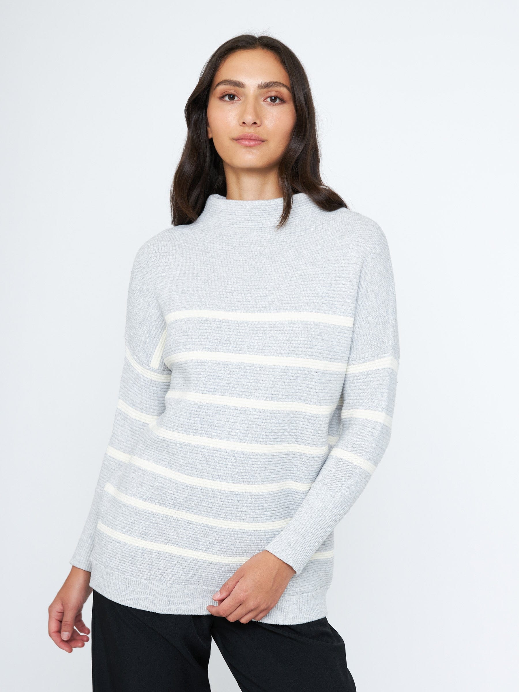 Sweater - Monk & Lou - Ottoman Marlon Stripe Tunic - PLENTY