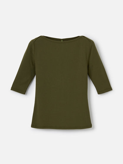 MONK & LOU TOPS Mocha Olive / 2XS Eve Boatneck Top