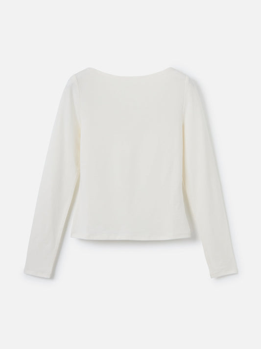 MONK & LOU TOPS Optic White / 2XS Nessa Boatneck Top