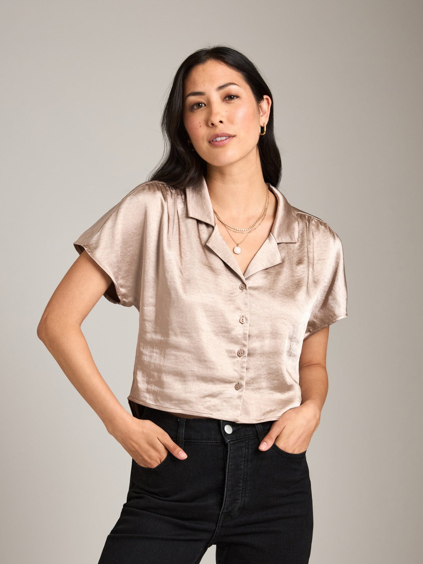 Monk & Lou TOPS Sandy / 2XS Satin Lemona Shirt