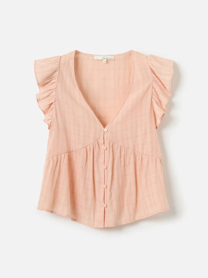 Monk & Lou TOPS Soft Pink / 2XS Claris Waterfall Sleeve Blouse