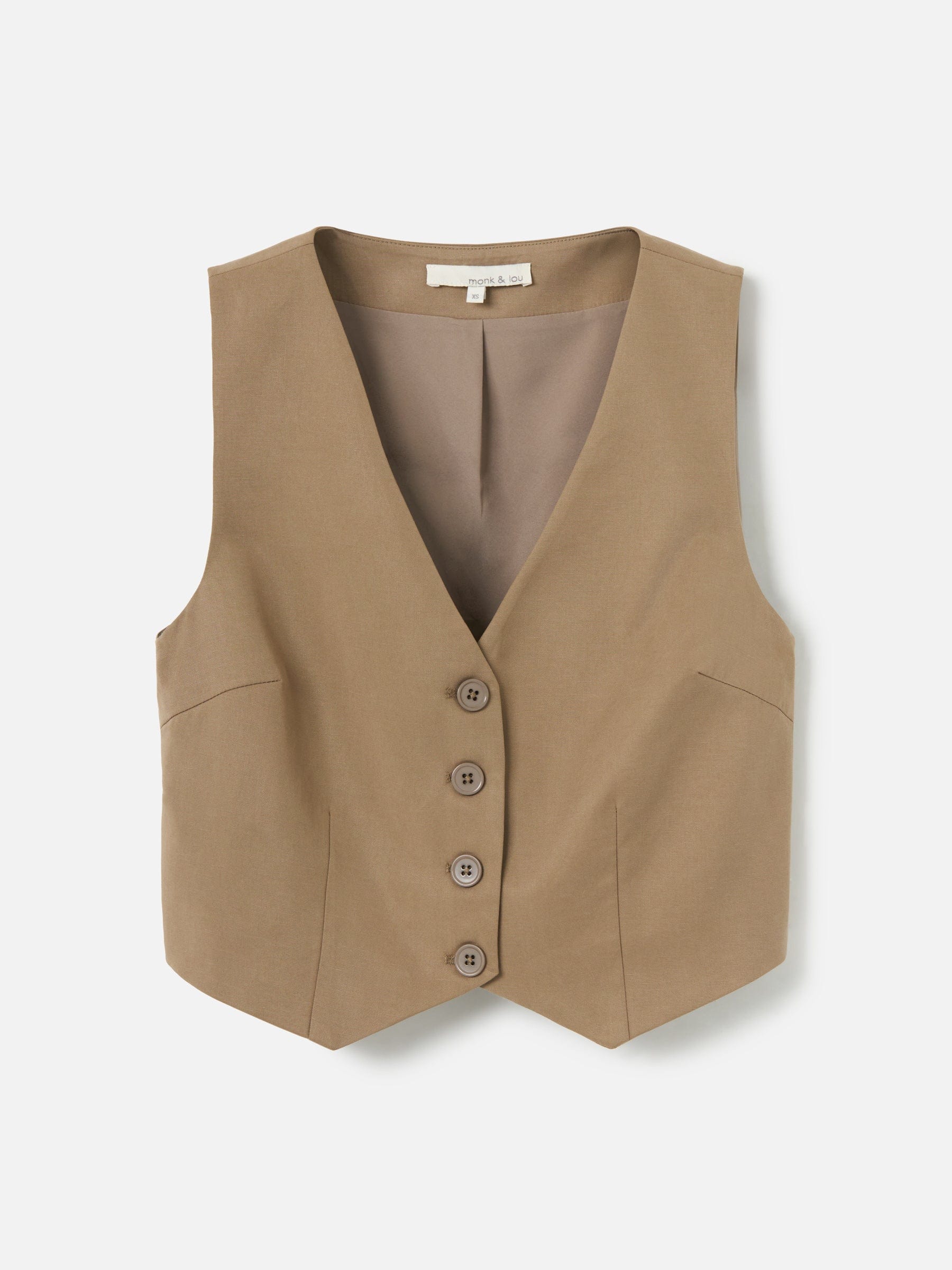 MONK & LOU TOPS Washed Taupe / 2XS Casper Tie Back Vest