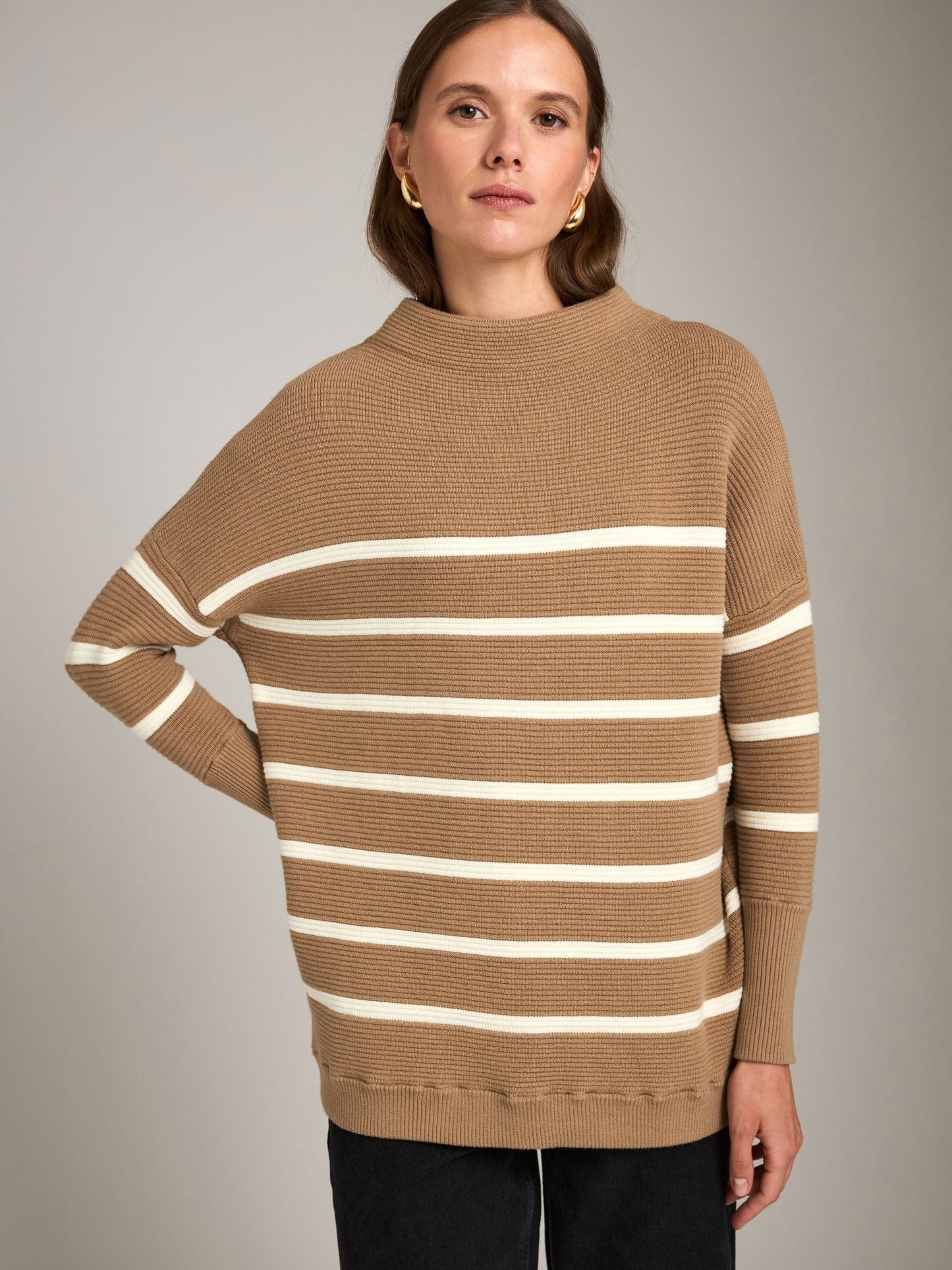 Monk & Lou Sweater Wheat Ivory Stripe / XXS Ottoman Marlon Stripe Tunic