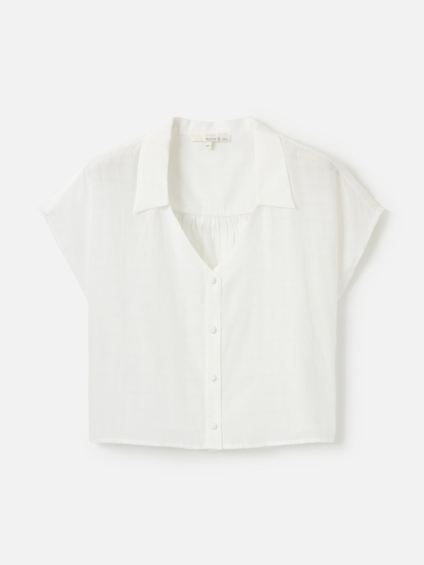 MONK & LOU TOPS White / 2XS Bonita Collar Blouse