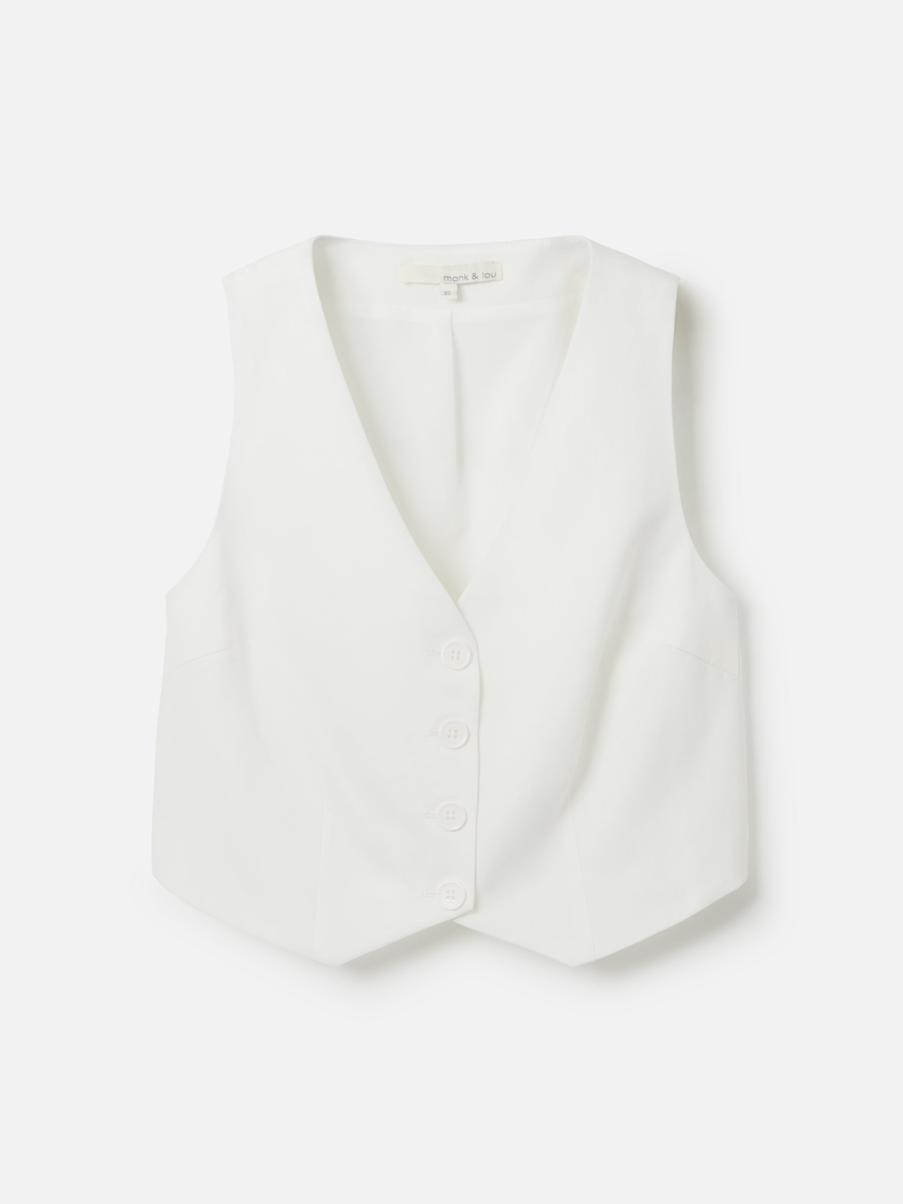 MONK & LOU TOPS White / 2XS Casper Tie Back Vest