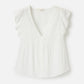 Monk & Lou TOPS White / 2XS Claris Waterfall Sleeve Blouse