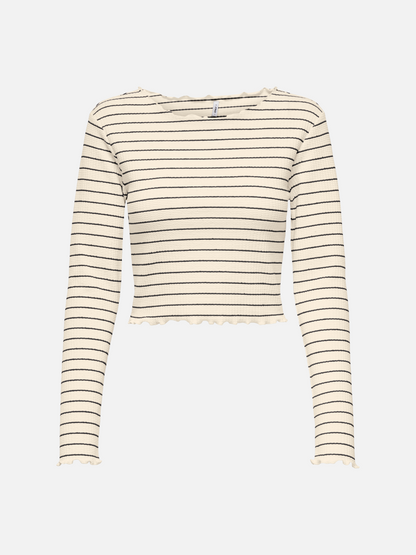 Anits Stripe Long Sleeve Crop Top