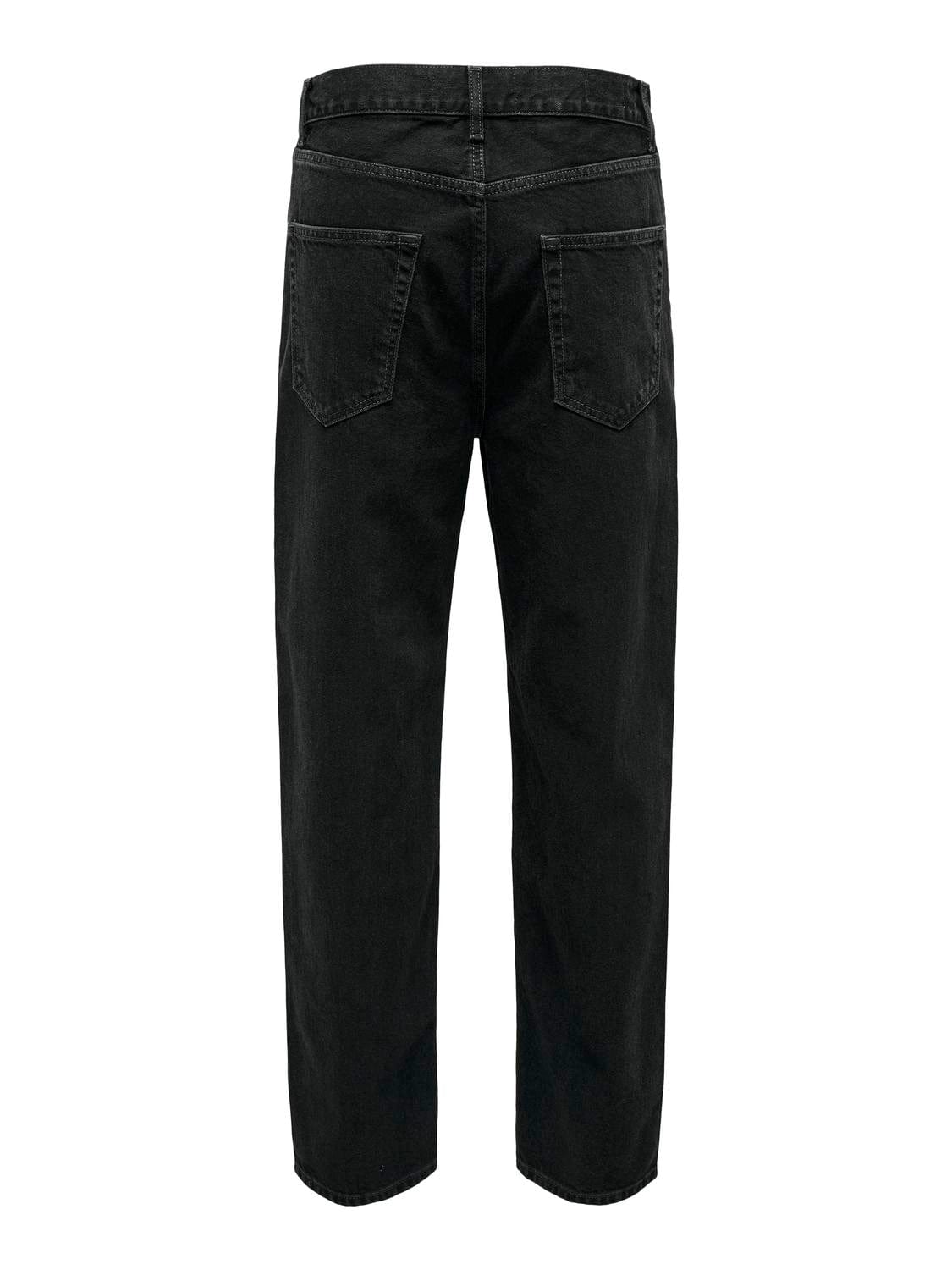 M BOTTOMS - ONLY&SONS - Five Baggy 8788 Denim - Washed Black - PLENTY