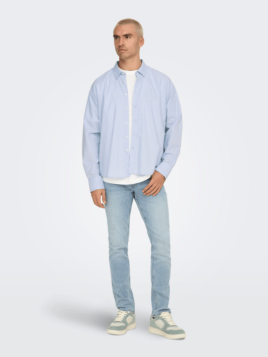 ONLY & SONS TOPS Cashmere Blue / S Alvaro Oxford Shirt