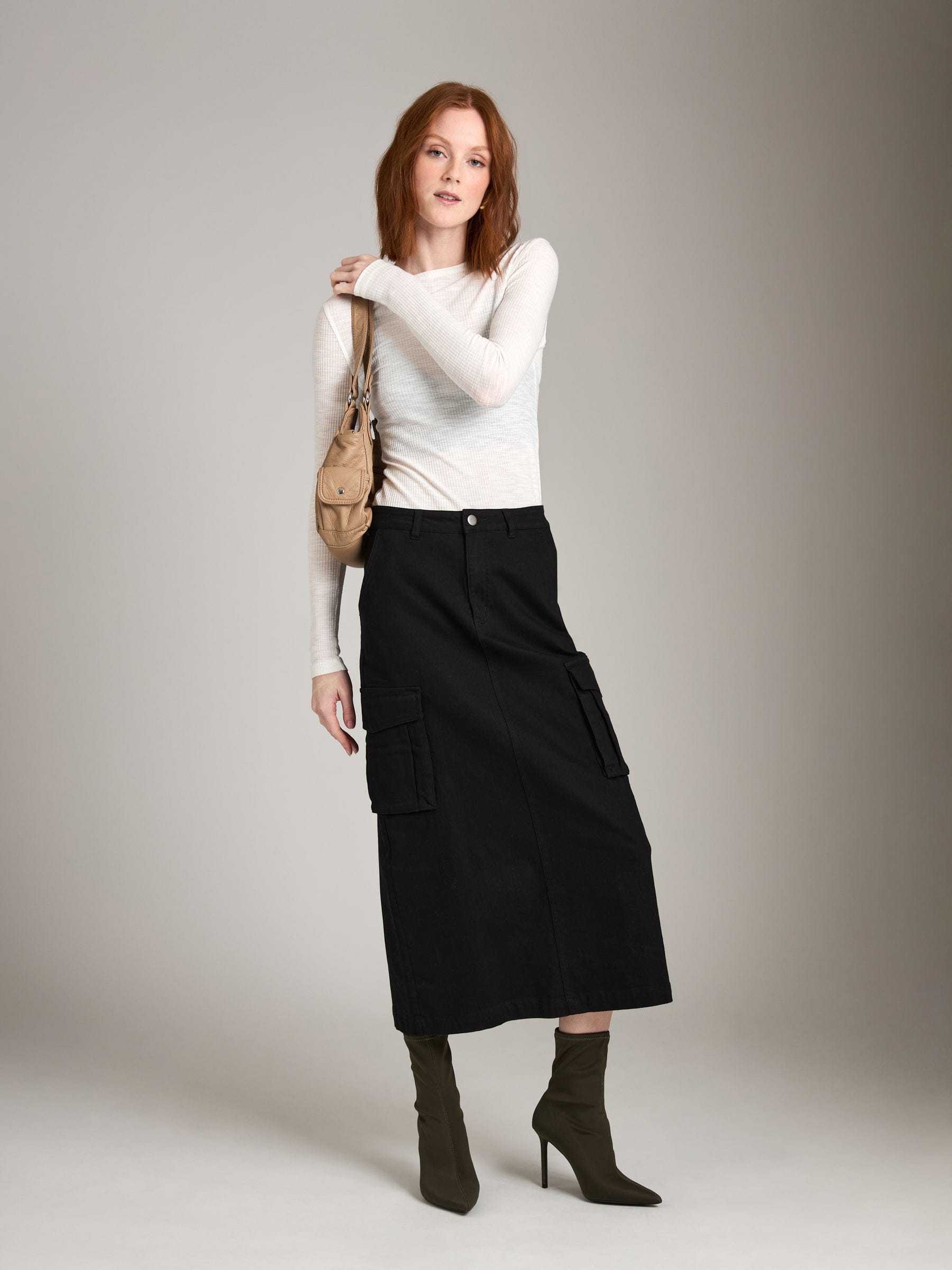 Bottoms - PGD - Marion Cargo Maxi Skirt - PLENTY