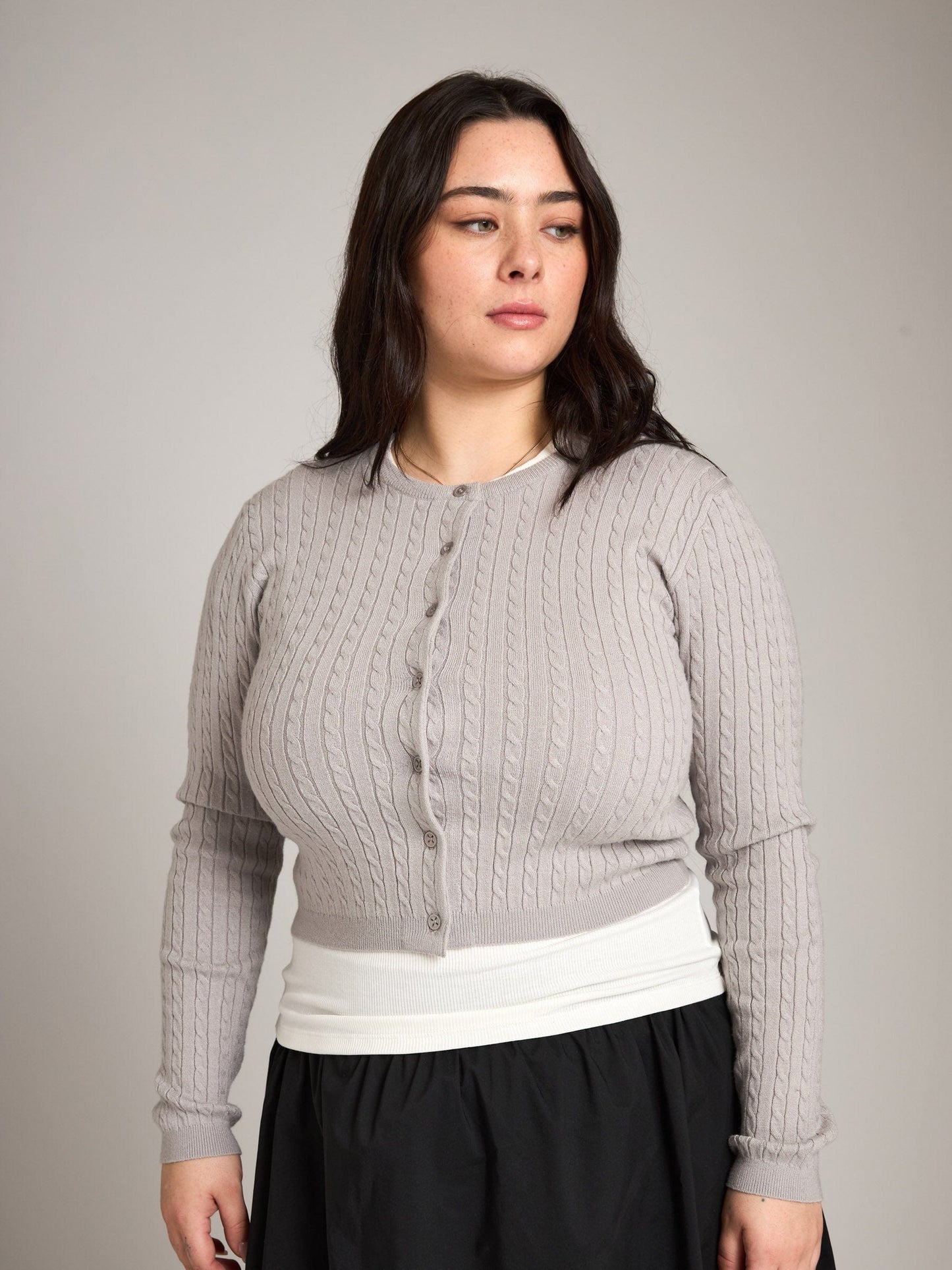 PGD Sweater Heather Dolphin / XXS Nico Crop Cardi