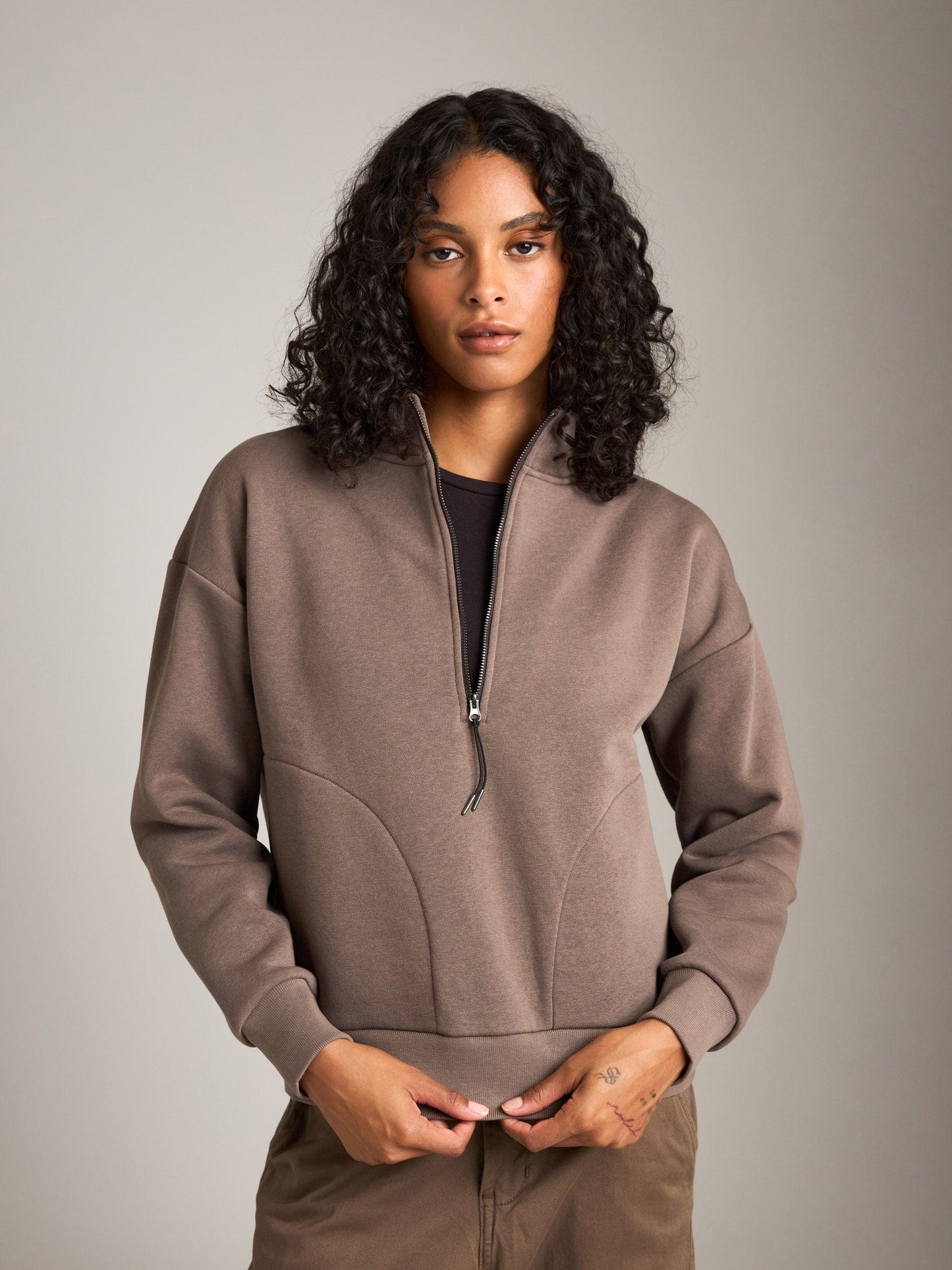 PGD Sweater Taupe Brown / 2XS Selene Half Zip Pullover