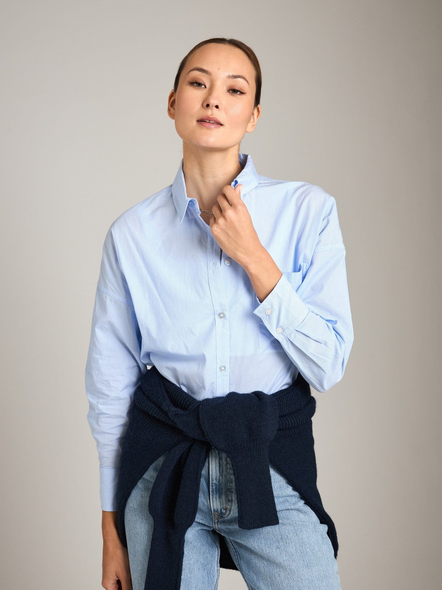 PROPAGANDA tops Cool Blue / 2XS Sandy Oversized Button Shirt