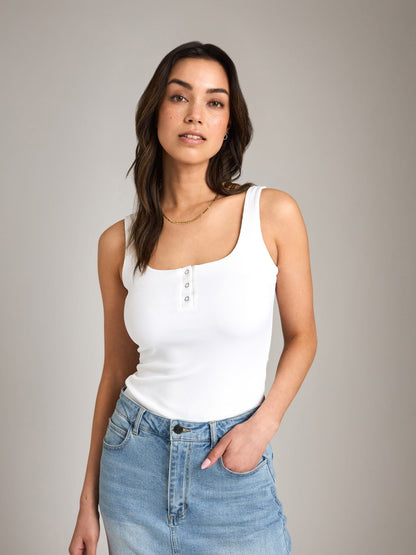 RD STYLE TOPS White / L Tialey Henley Bodysuit