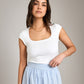 RD STYLE TOPS White / XL Tiara Ribbed Bodysuit