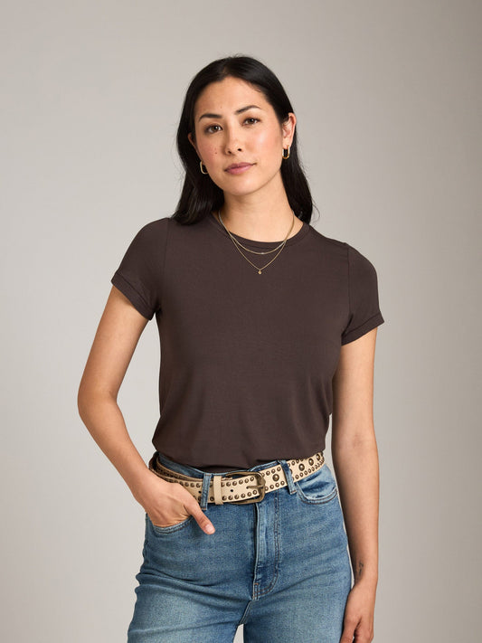 Ribbon Luxe TOPS Coffee Bean / 2XS Modal Virgo Tee