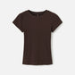 Ribbon Luxe tops Coffee Bean / XS Babyrib Sara Baby Tee