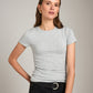 tops - Ribbon Luxe - Cotton Stretch Toni Crewneck T Shirt - PLENTY