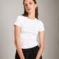 tops - Ribbon Luxe - Cotton Stretch Toni Crewneck T Shirt - PLENTY